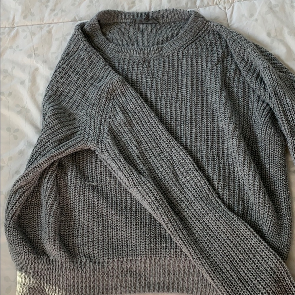 Grey sweater. Brand: DONT ASK WHY from Pacsun.